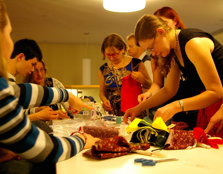 Students at a table