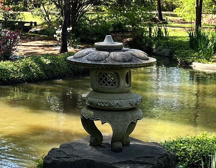 Japanese garden with pond