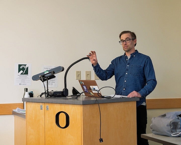 Faculty giving lecture