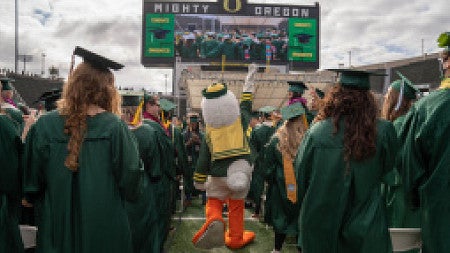 UO Graduates at Autzen stadium 