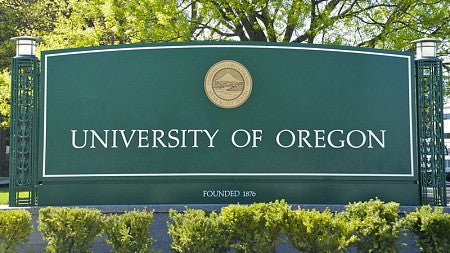 UO entrance sign