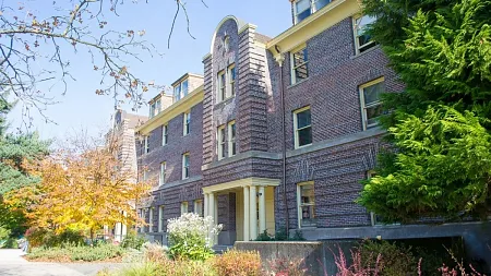 friendly hall building exterior on the UO campus, home to the school