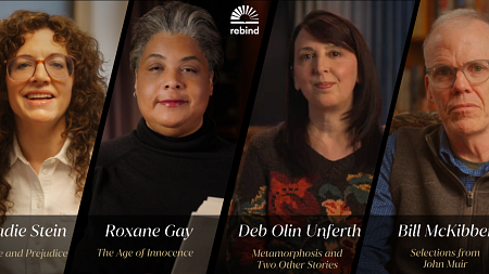 A collage of four authors with their names on the photos