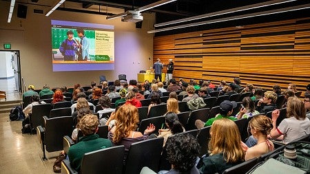 a classroom of people