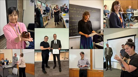 a collage of people receiving awards