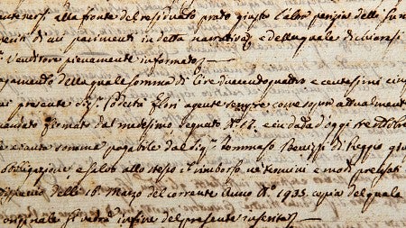 handwritten Italian on manuscript