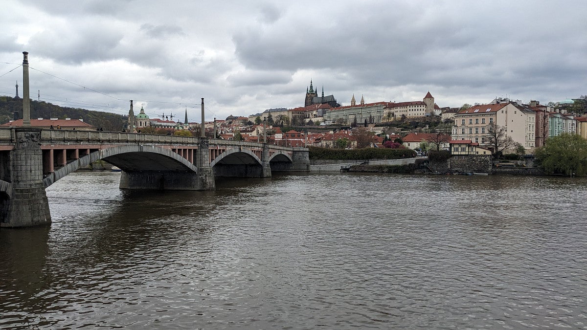 A bridge across the water in Russia