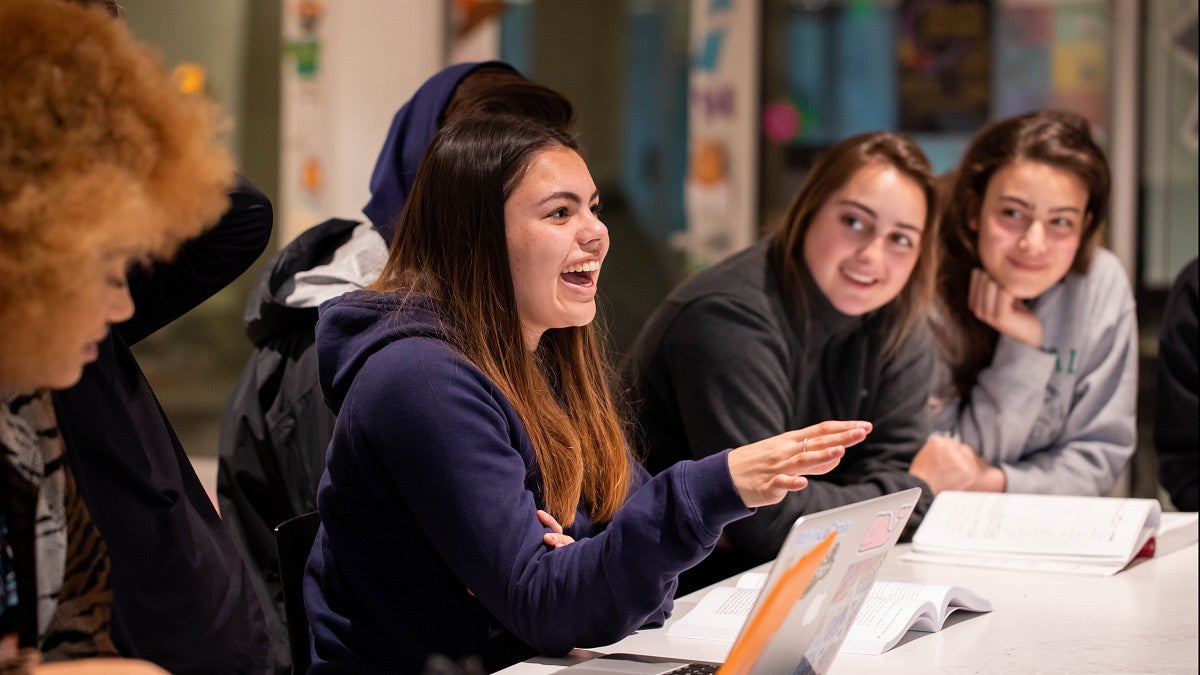 Group of students working together
