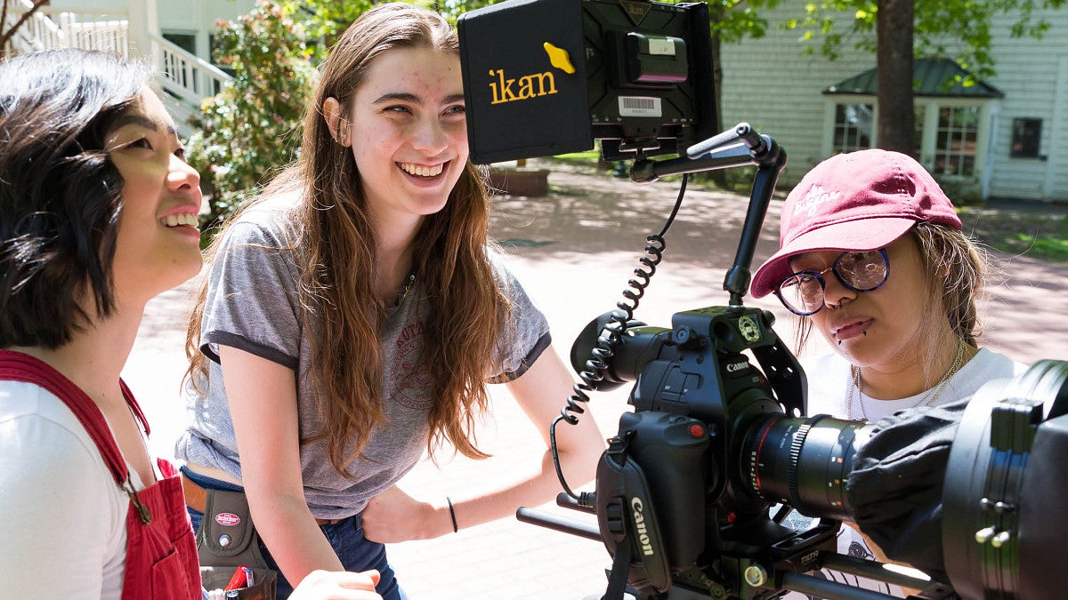 Students with camera
