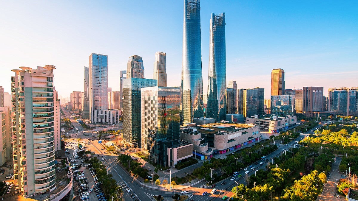 sky line of Tel Aviv towers and aerial israel