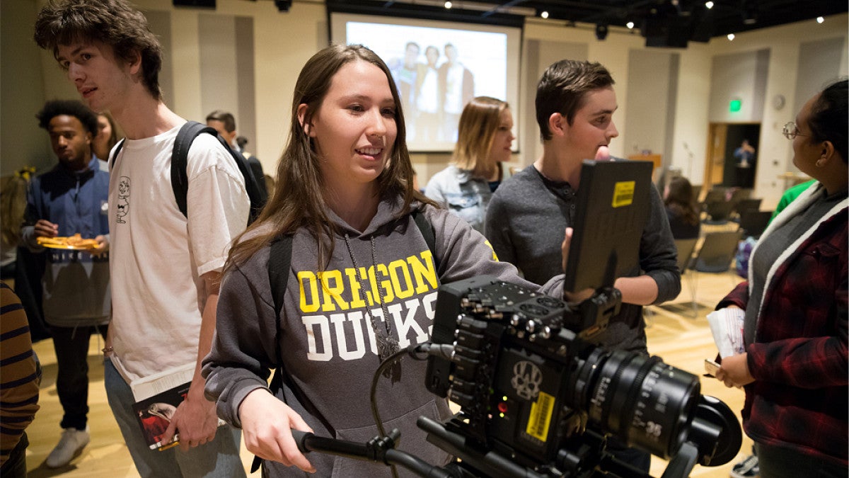 Students filming