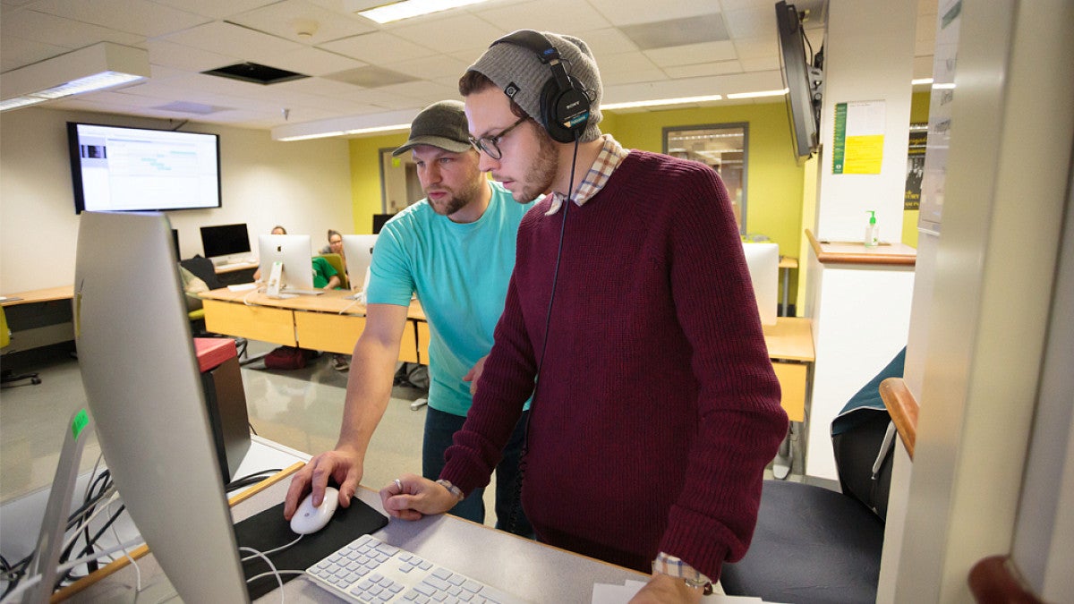 Students working in lab