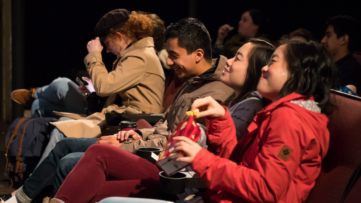 Audiences watch the film that students present