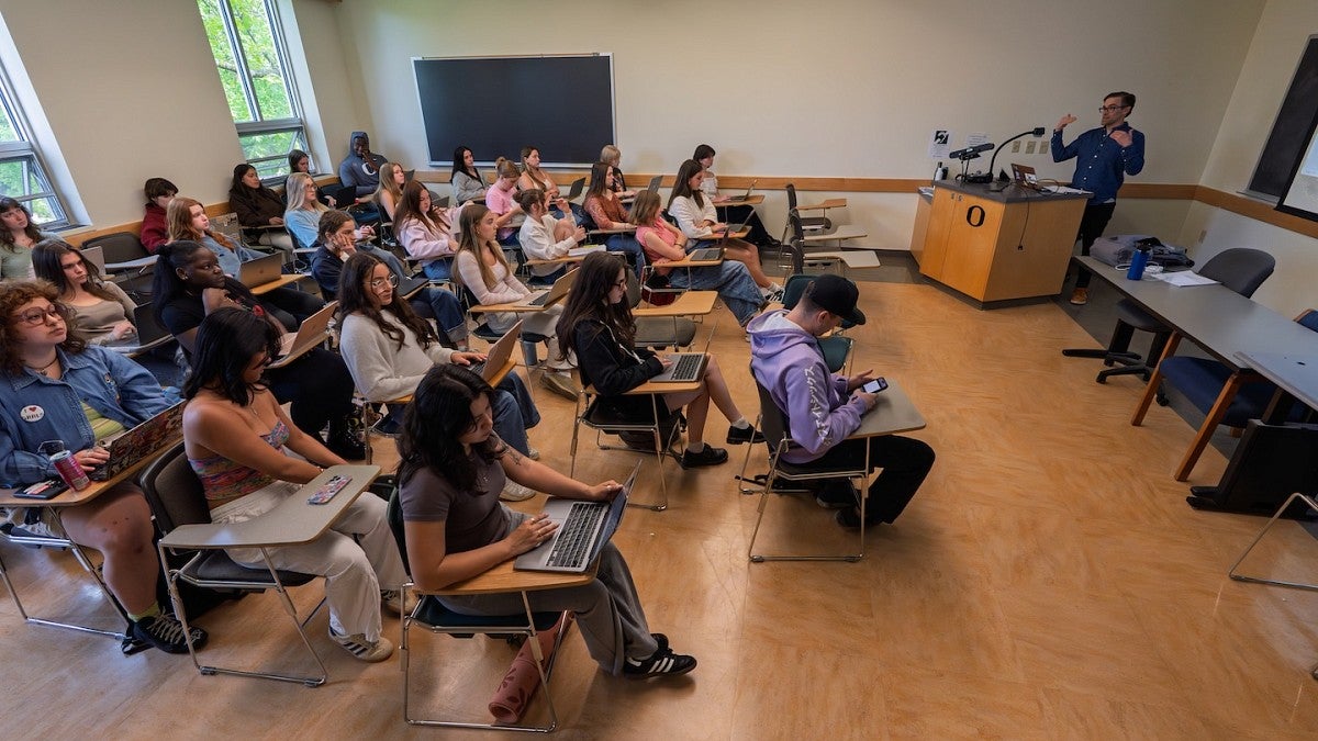 Brian Trapp, Disability Studies professor, giving a lecture