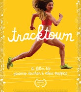 tracktown movie poster featuring woman running