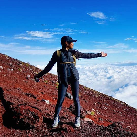 LTS student Alexis Busso near the summit of Mt. Fuji