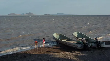 Children play on San Vicente Beach near Juchitán de Zaragoza in Oaxaca, Mexico.