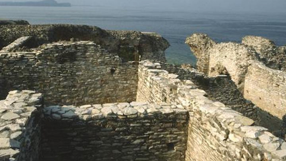 ruined stone walls near the sea