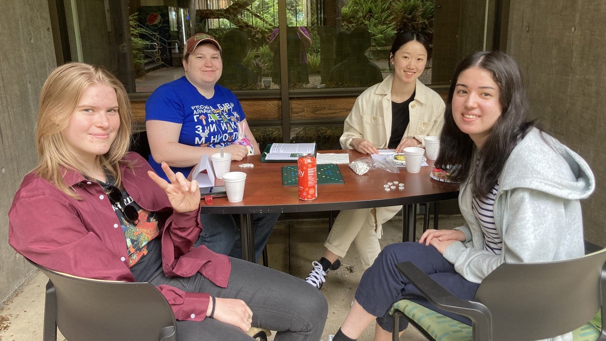 Students sitting at a table