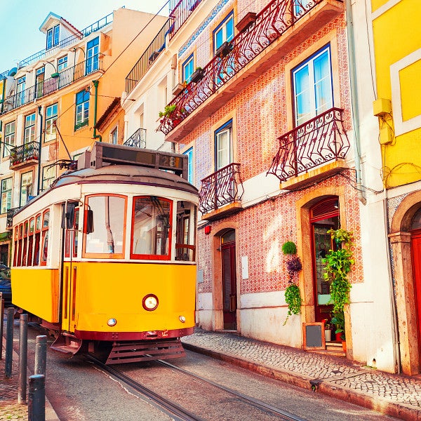 Vintage tram in Lisbon, Portugal